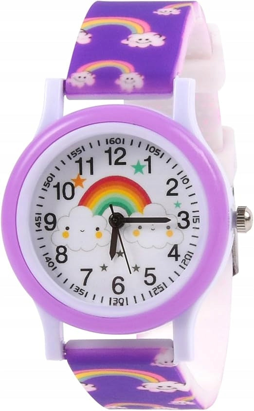 CHILDREN'S WATCH RAINBOW PURPLE ANALOG 3D WATERPROOF 3-11 YEARS