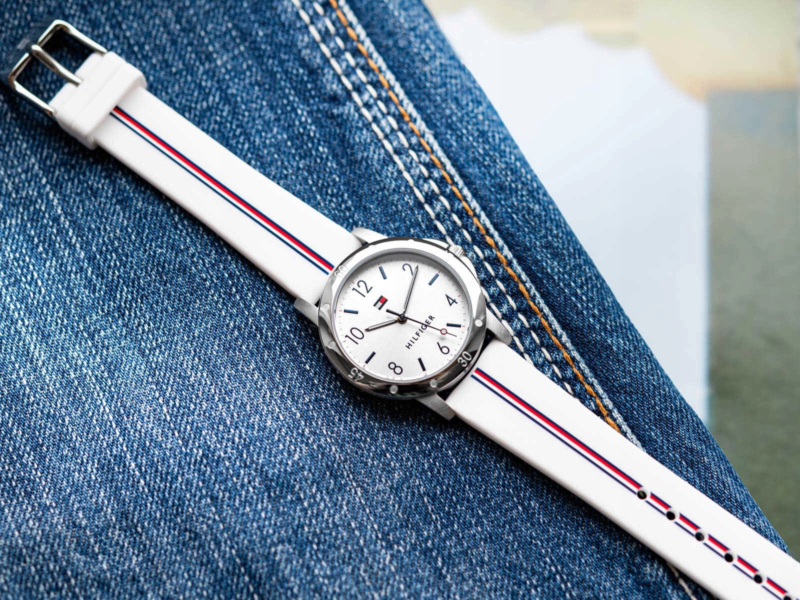 CHILDREN'S WATCH TOMMY HILFIGER 1720014 KIDS WHITE ON STRAP COMFORTABLE Brand Tommy Hilfiger