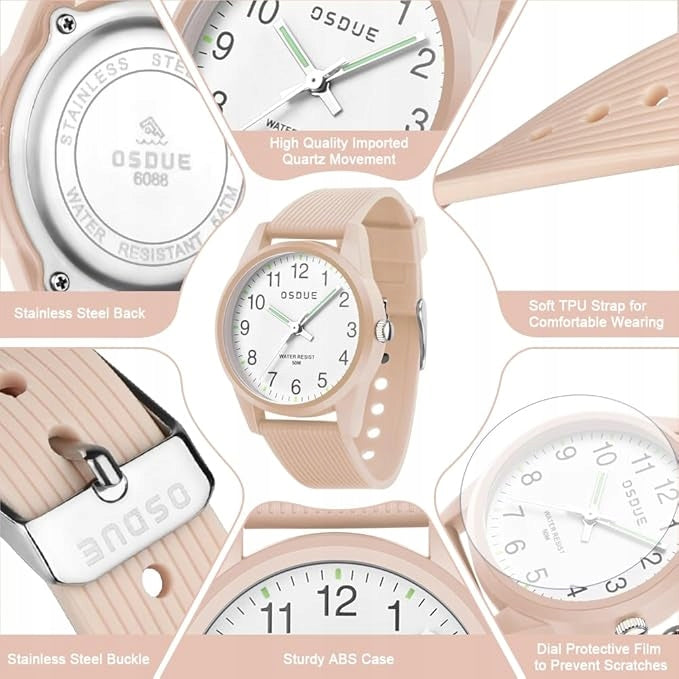 CHILDREN'S WATCH WATERPROOF 5ATM LIGHT READABLE DIAL PINK Brand no brand