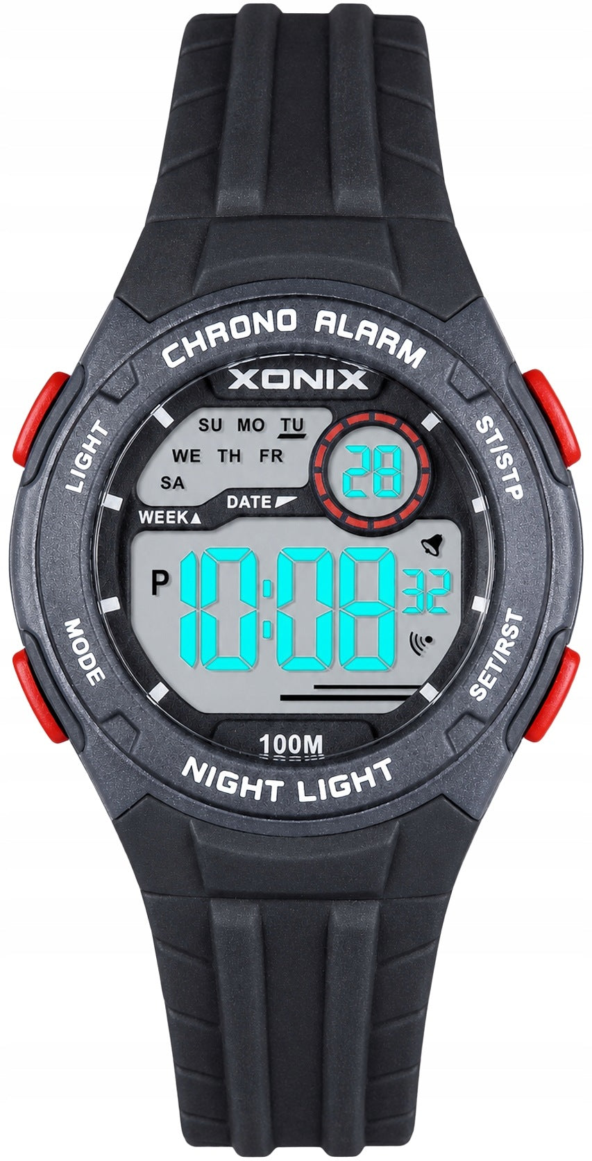 CHILDREN'S WATCH XONIX DIGITAL BLACK LED 10 ATM WATERPROOF SPORTS Brand Xonix