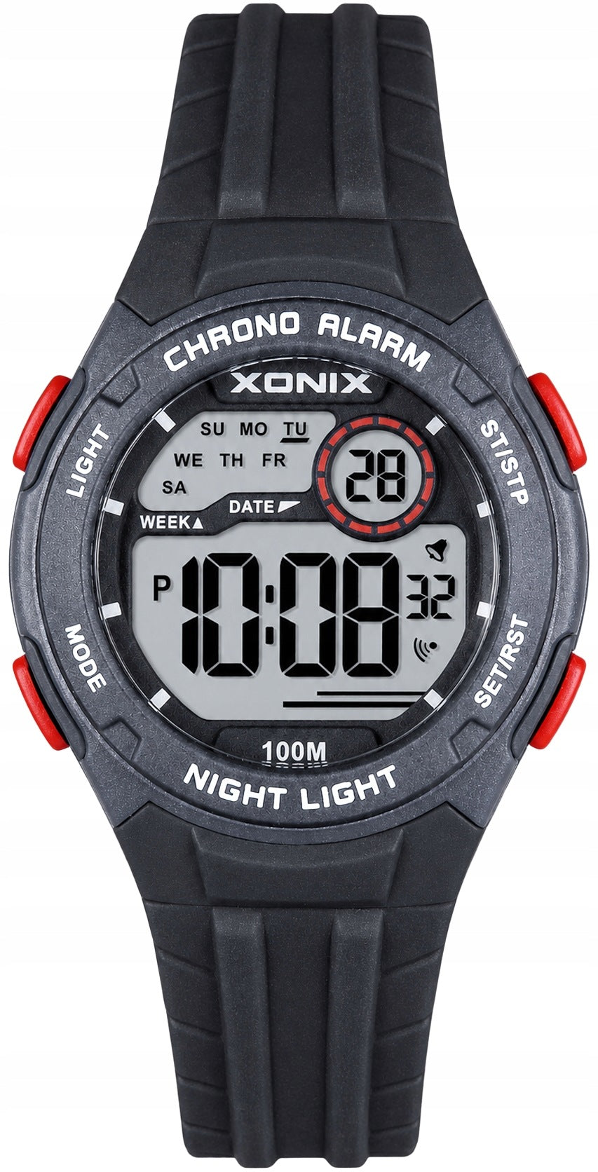 CHILDREN'S WATCH XONIX DIGITAL BLACK LED 10 ATM WATERPROOF SPORTS Packaging status original