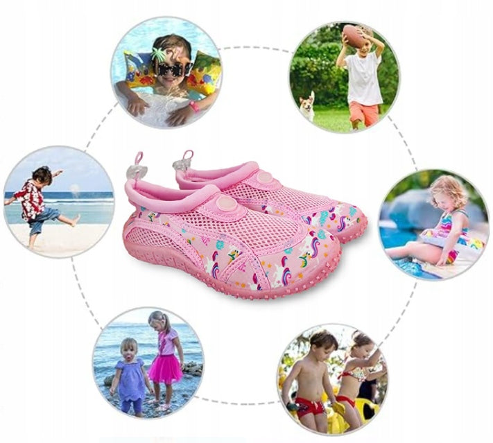 CHILDREN'S WATER SHOES FOR SWIMMING POOL BEACH REEF WATER SEA URCHINS 34 PINK Manufacturer code AQUA SHOES