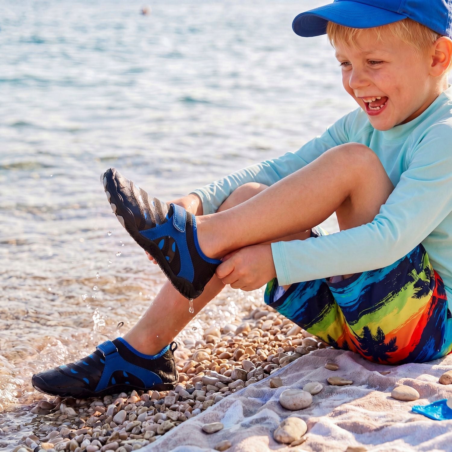 CHILDREN'S WATER SHOES VELCRO ROCKS SEA URCHIN QUICK-DRYING 34 OUTTEC Size 34