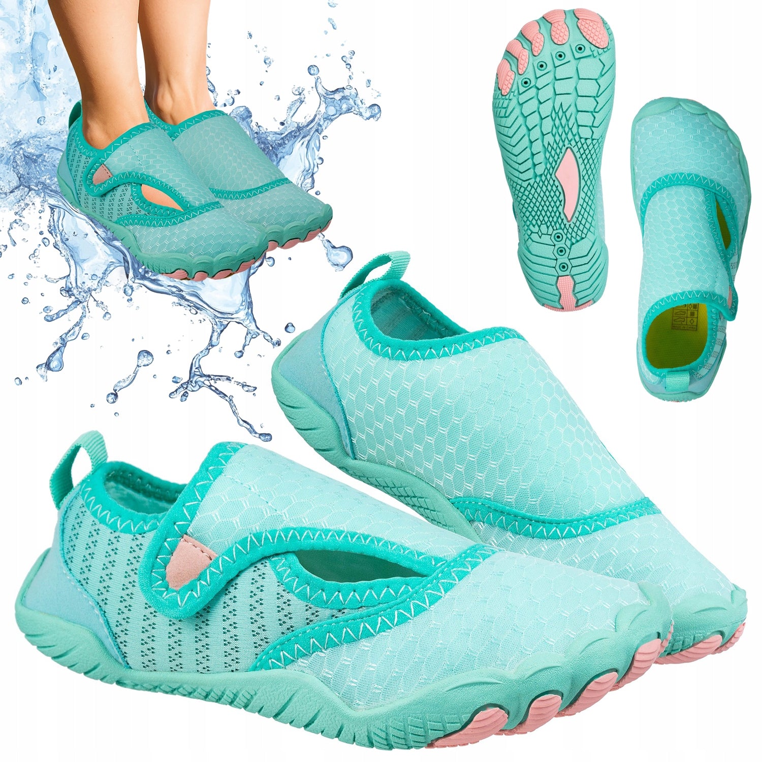 CHILDREN'S WATER SHOES VELCRO SEA URCHINS BEACHES ROCKS r.24 OUTTEC