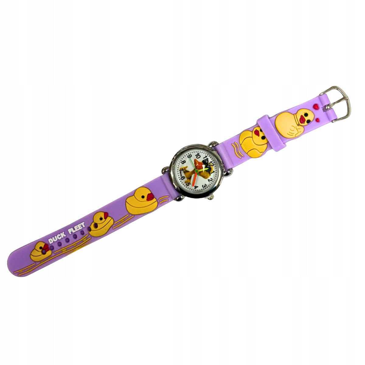 CHILDREN'S WRIST WATCH 3D RUBBER STRAP GIFT Purple Patterns