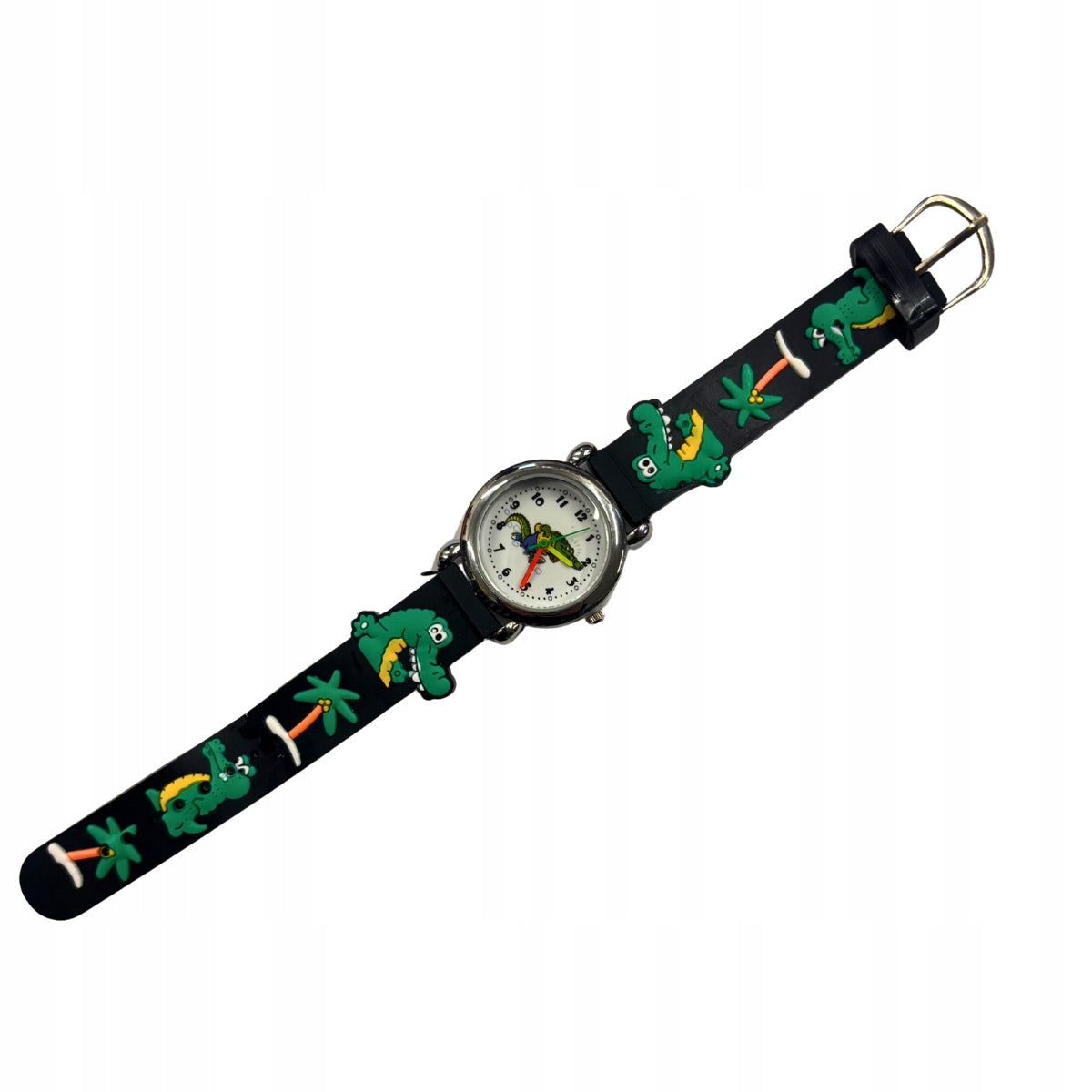 CHILDREN'S WRISTWATCH 3D RUBBER STRAP GIFT Black - Crocodile