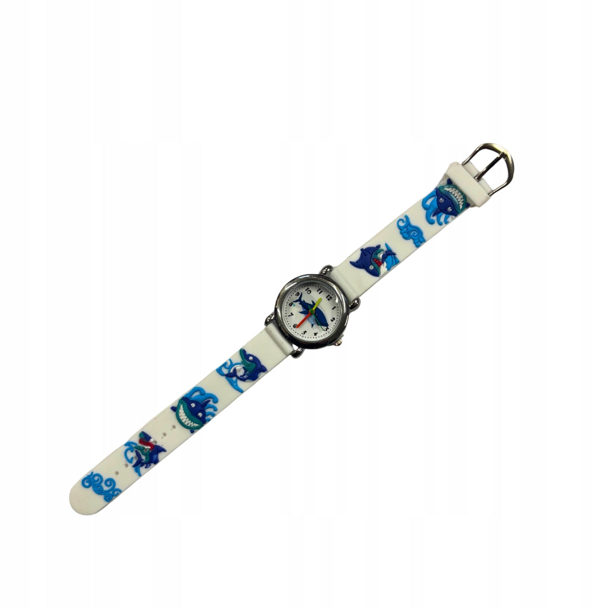 CHILDREN'S WRISTWATCH 3D RUBBER STRAP GIFT White - Shark