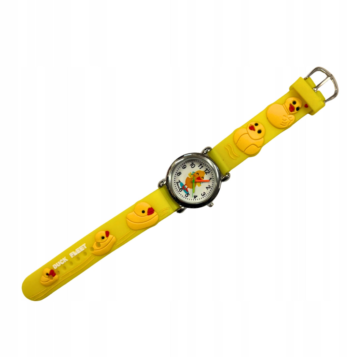 CHILDREN'S WRISTWATCH 3D RUBBER STRAP GIFT Yellow - Ducks