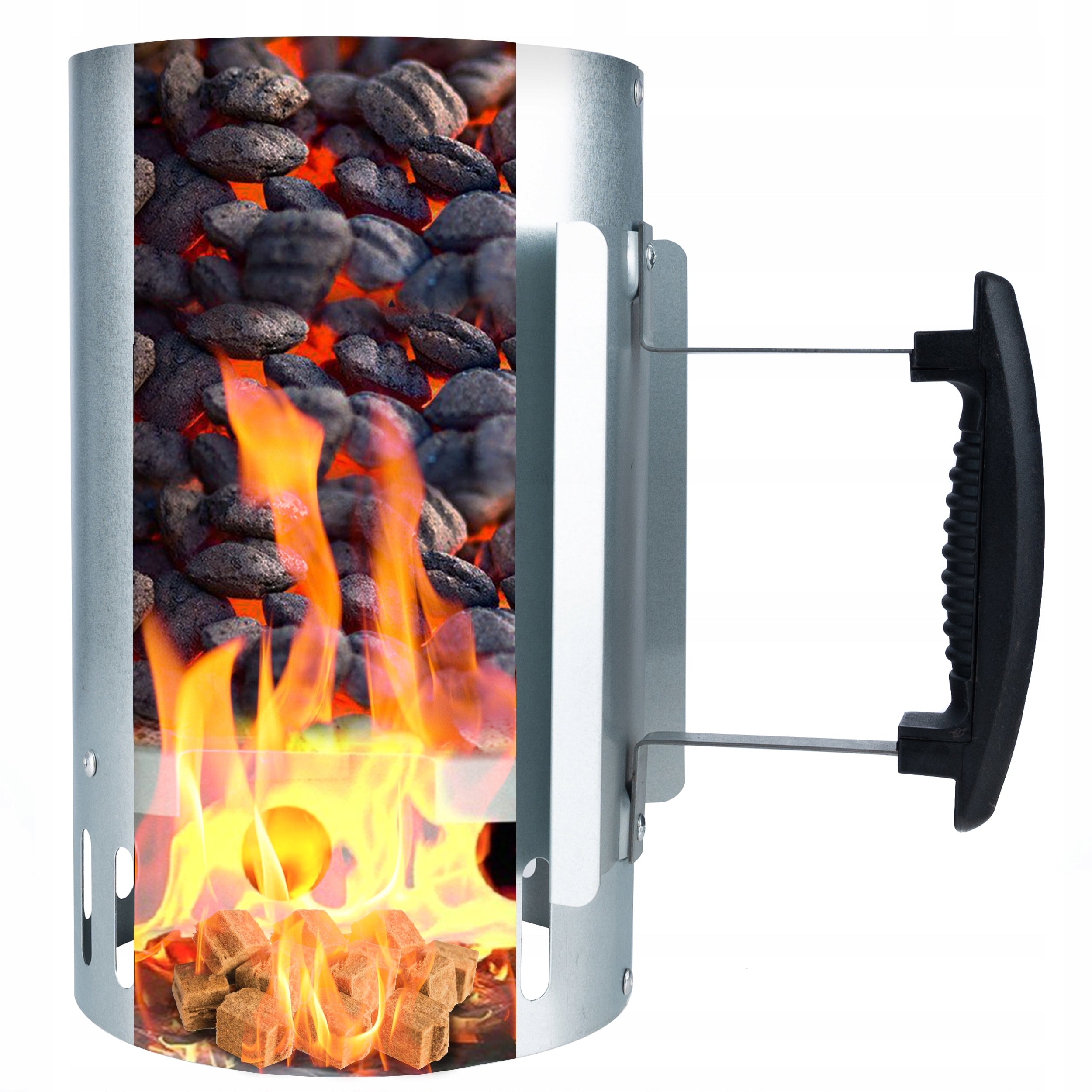 CHIMNEY FOR LIGHTING COAL BRIQUETTE FIRE GRILL IN THE FIREPLACE STARTER Kind ignition chimney