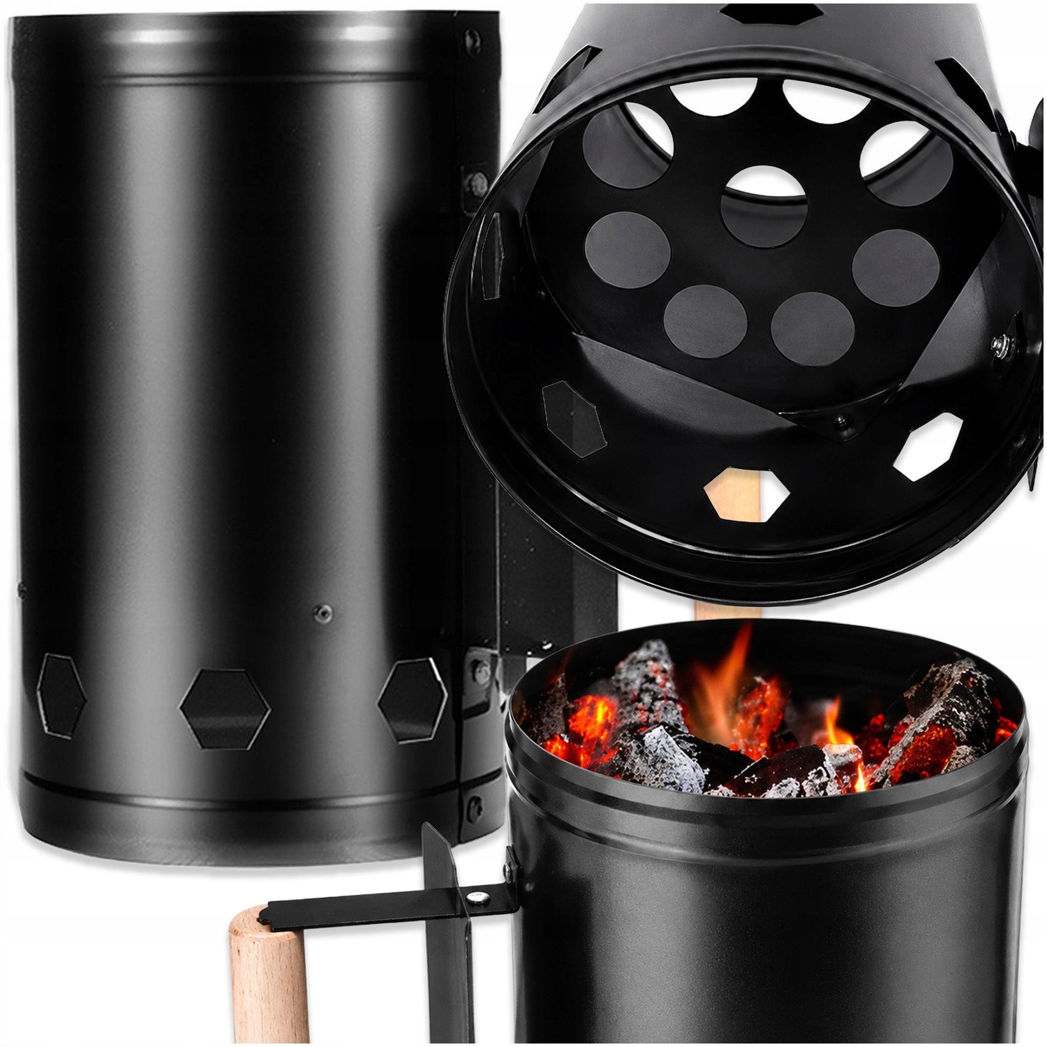 CHIMNEY FOR LIGHTING THE GRILL OF THE COAL STOVE BRIQUETTE FIREPLACE LARGE KINDLING