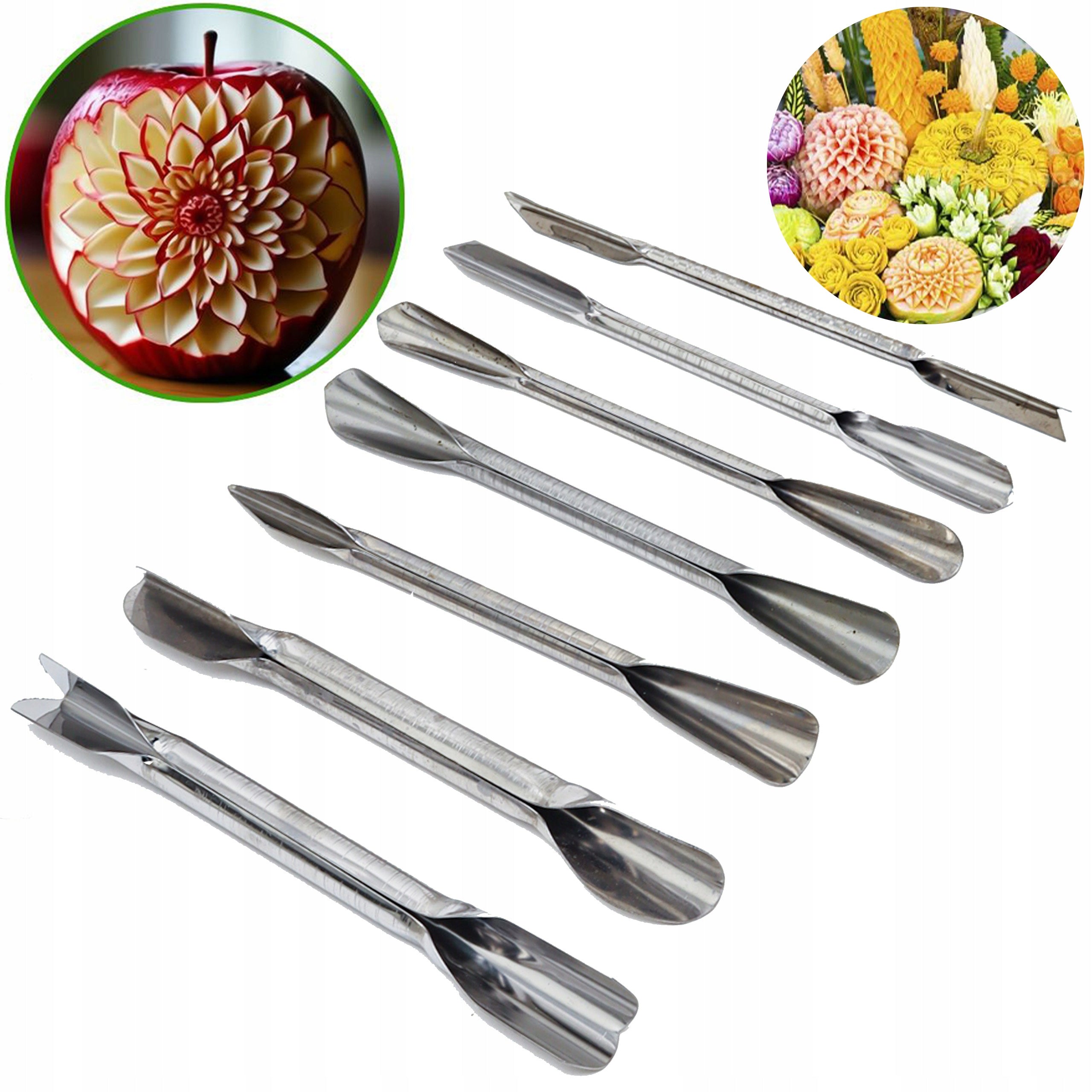 CHISEL FRUIT PUNCHES VEGETABLE 7PCS 14 BLADES SLICER ROBOT CARVING #47