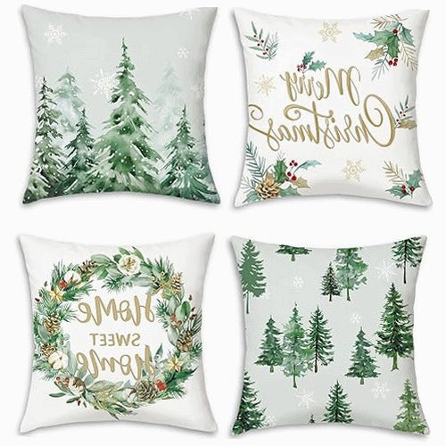 CHRISTMAS PILLOWCASES GREEN VELVET 45X45 CM 2 PCS.