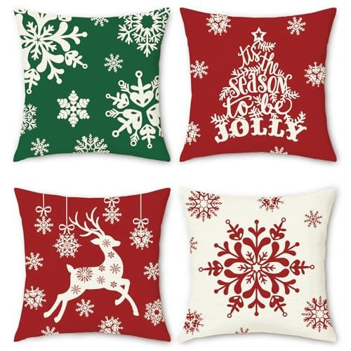 CHRISTMAS PILLOWCASES REINDEER CHRISTMAS TREE 45X45 CM polyester Brand no brand