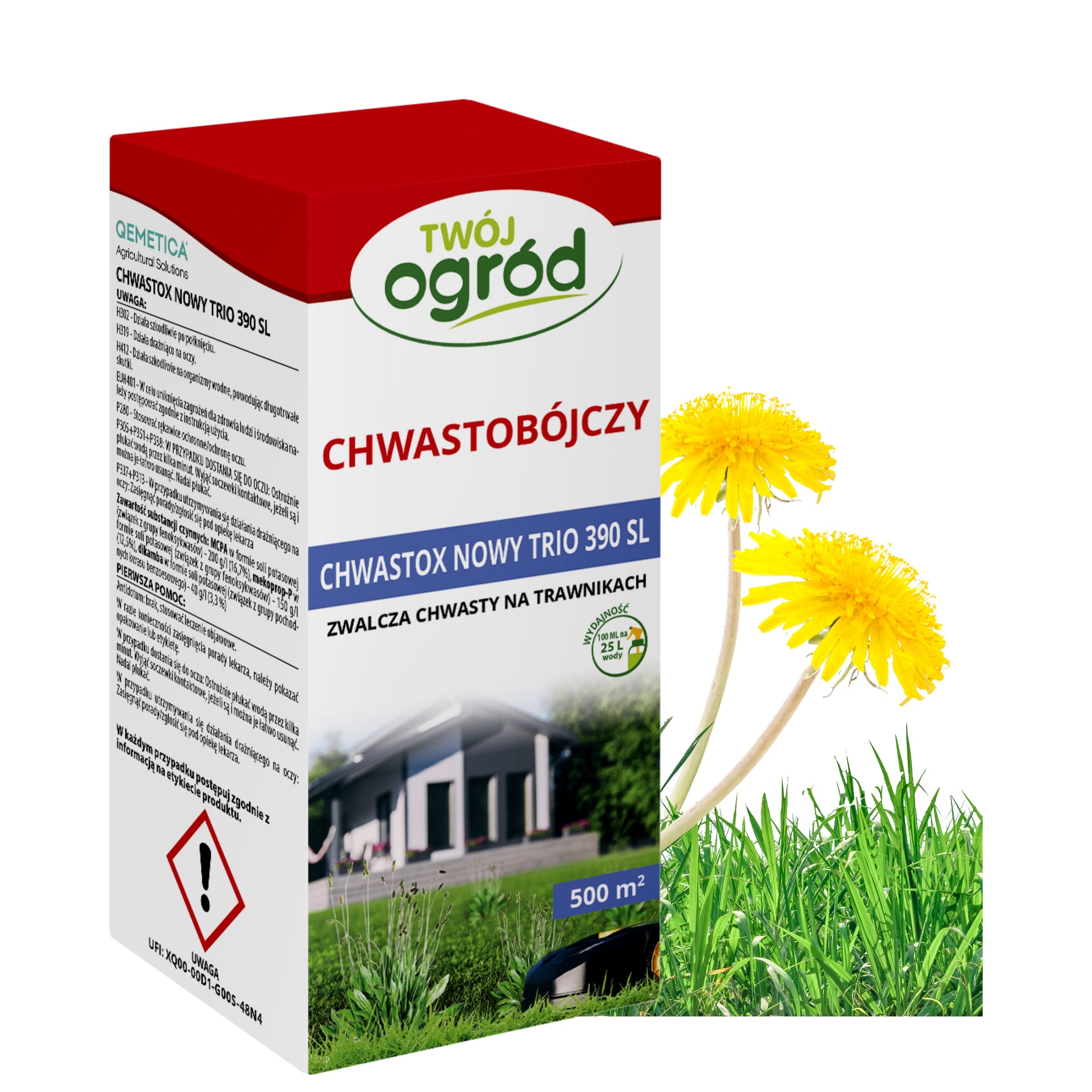 CHWASTOX NEW TRIO 390 SL 100ml WEED KILLER FOR WEEDS IN GRASS