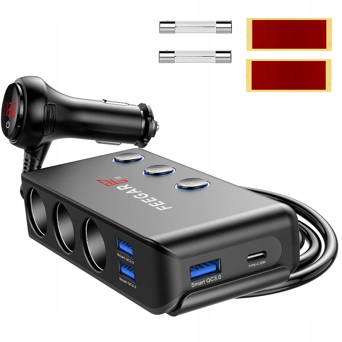 CIGARETTE LIGHTER SOCKET SPLITTER FEEGAR 12-24V 10A