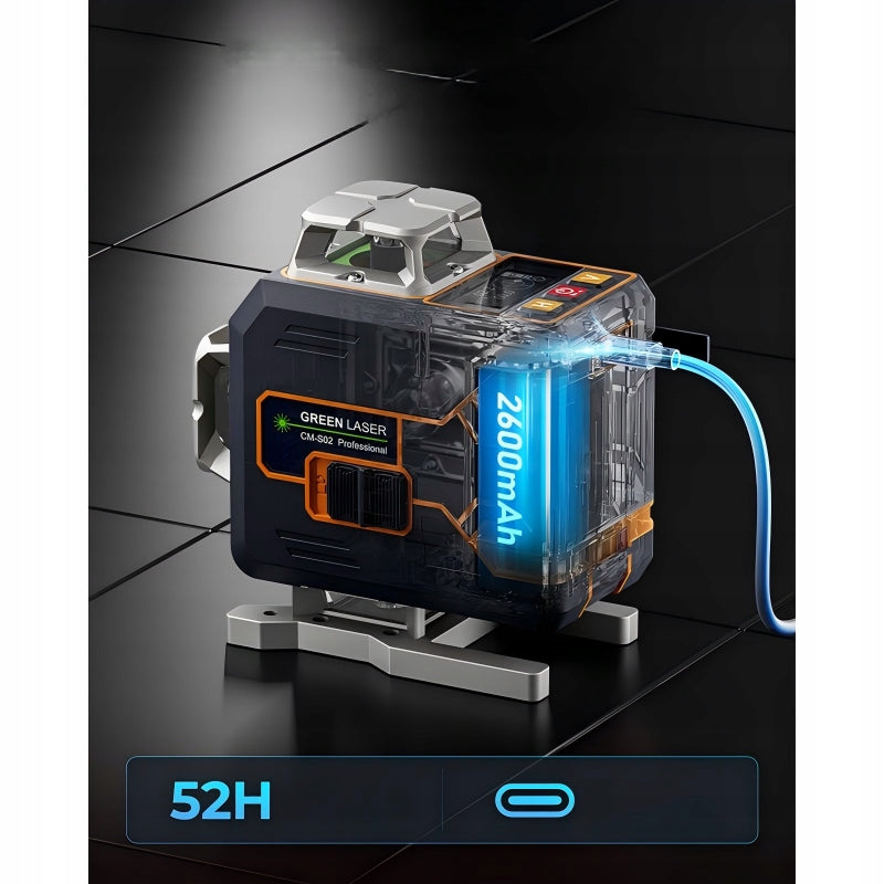 CIGMAN CM-S02 4x360° 16 Lines Laser Level Li-ion Battery 7.4V 2600mAh IP54 Packaging status original