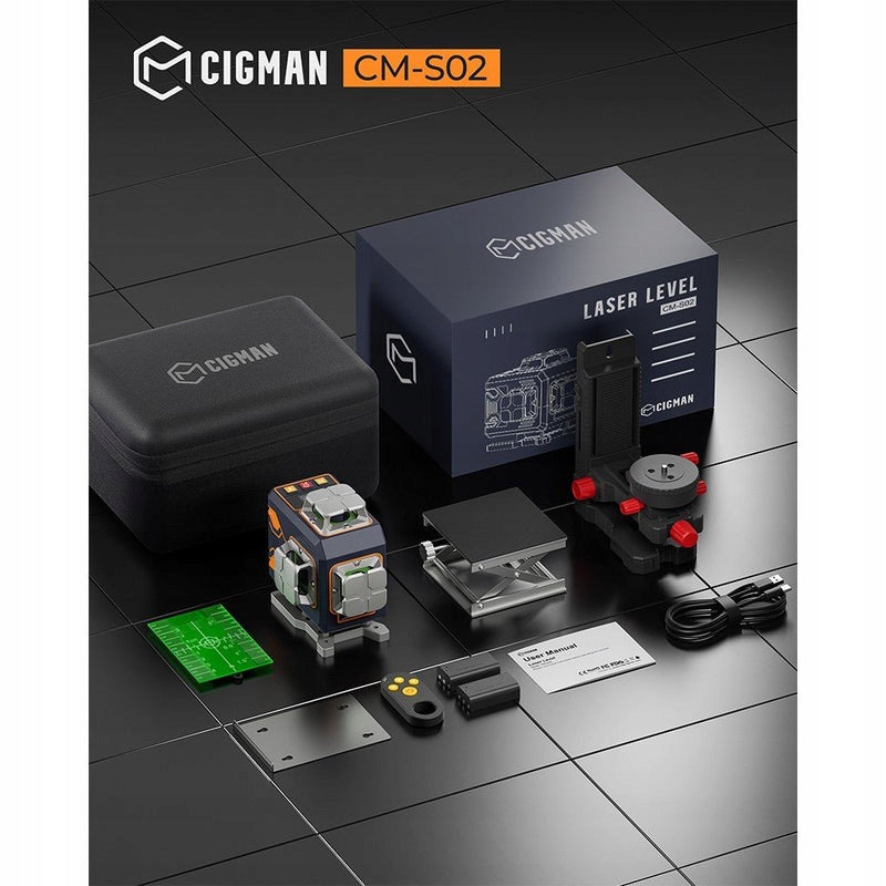 CIGMAN CM-S02 4x360° 16 Lines Laser Level Li-ion Battery 7.4V 2600mAh IP54 Protection rating IP54
