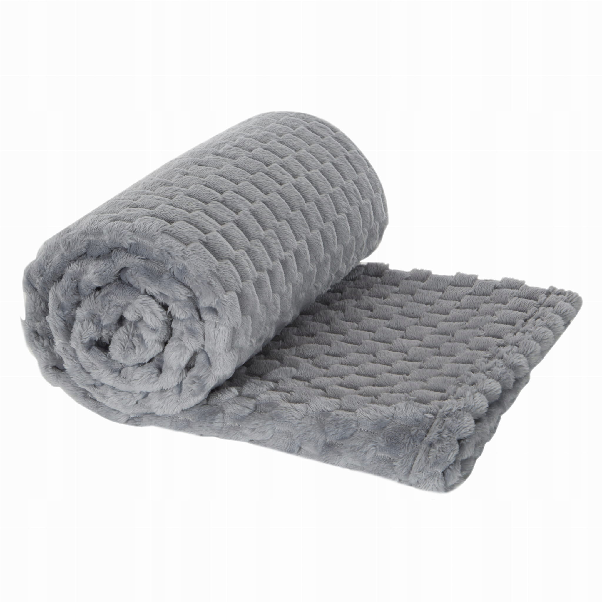 CINDY6 plaid blanket with 3D effect 170x210 Silver