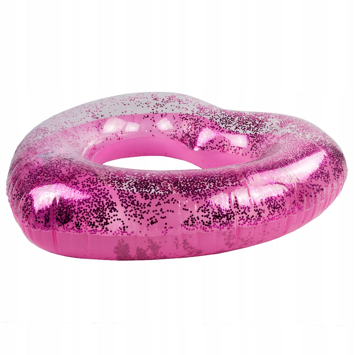CIRCLE INFLATABLE FOR SWIMMING HEART CIRCLE BEACH HEART POOL WITH GLITTER Color pink