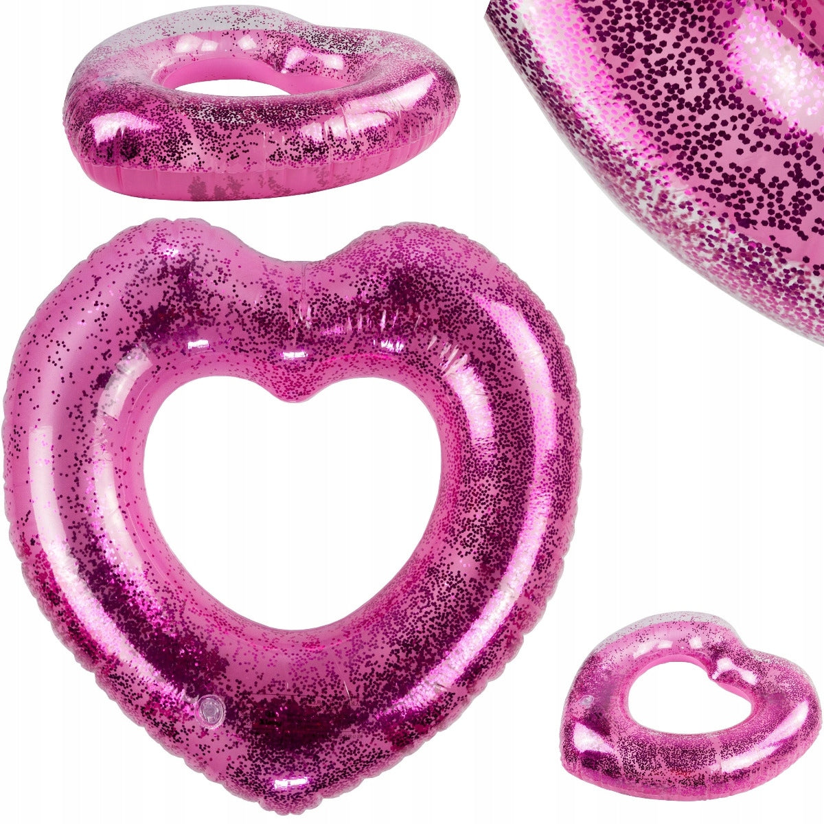 CIRCLE INFLATABLE FOR SWIMMING HEART CIRCLE BEACH HEART POOL WITH GLITTER