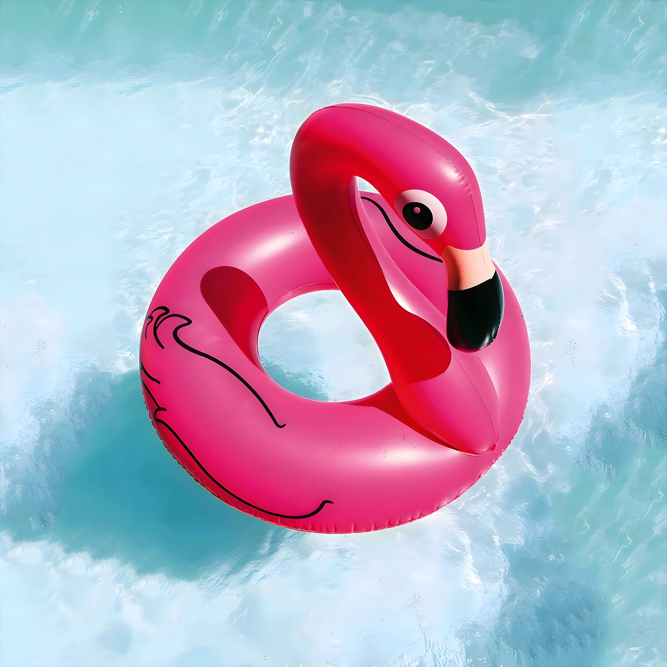 CIRCLE INFLATABLE FOR SWIMMING WATER MATTRESS INFLATABLE FLAMINGO CIRCLE 120CM XXL Packaging status original