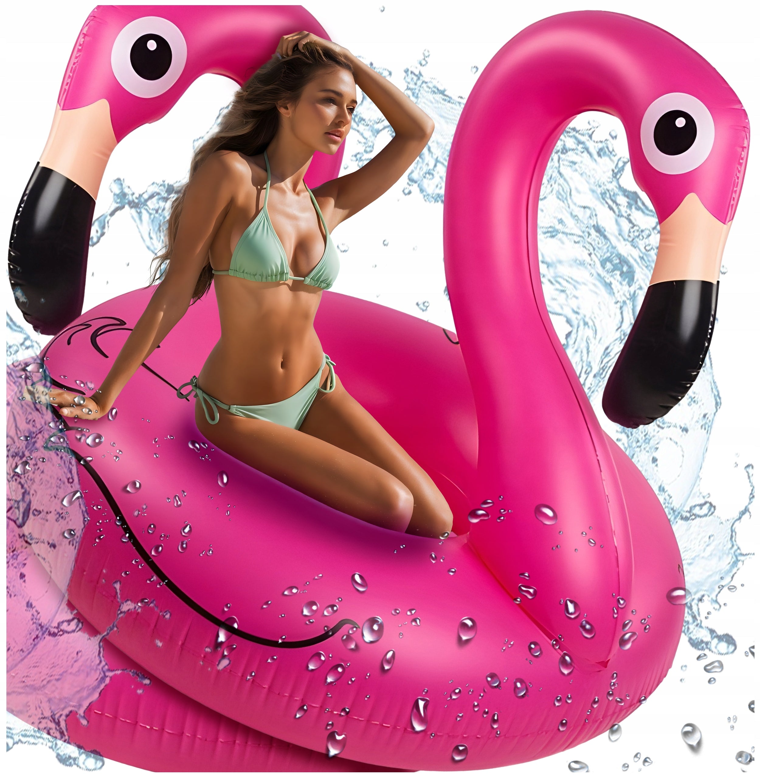 CIRCLE INFLATABLE FOR SWIMMING WATER MATTRESS INFLATABLE FLAMINGO CIRCLE 120CM XXL