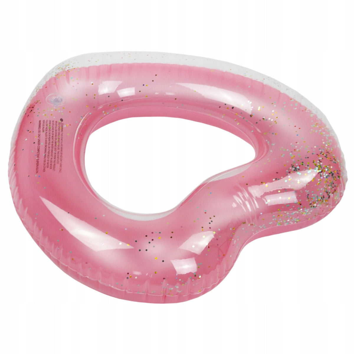 CIRCLE INFLATABLE HEART PINK WITH SEQUINS FOR SWIMMING WITH GLITTER FOR BEACH POOL Brand Martom