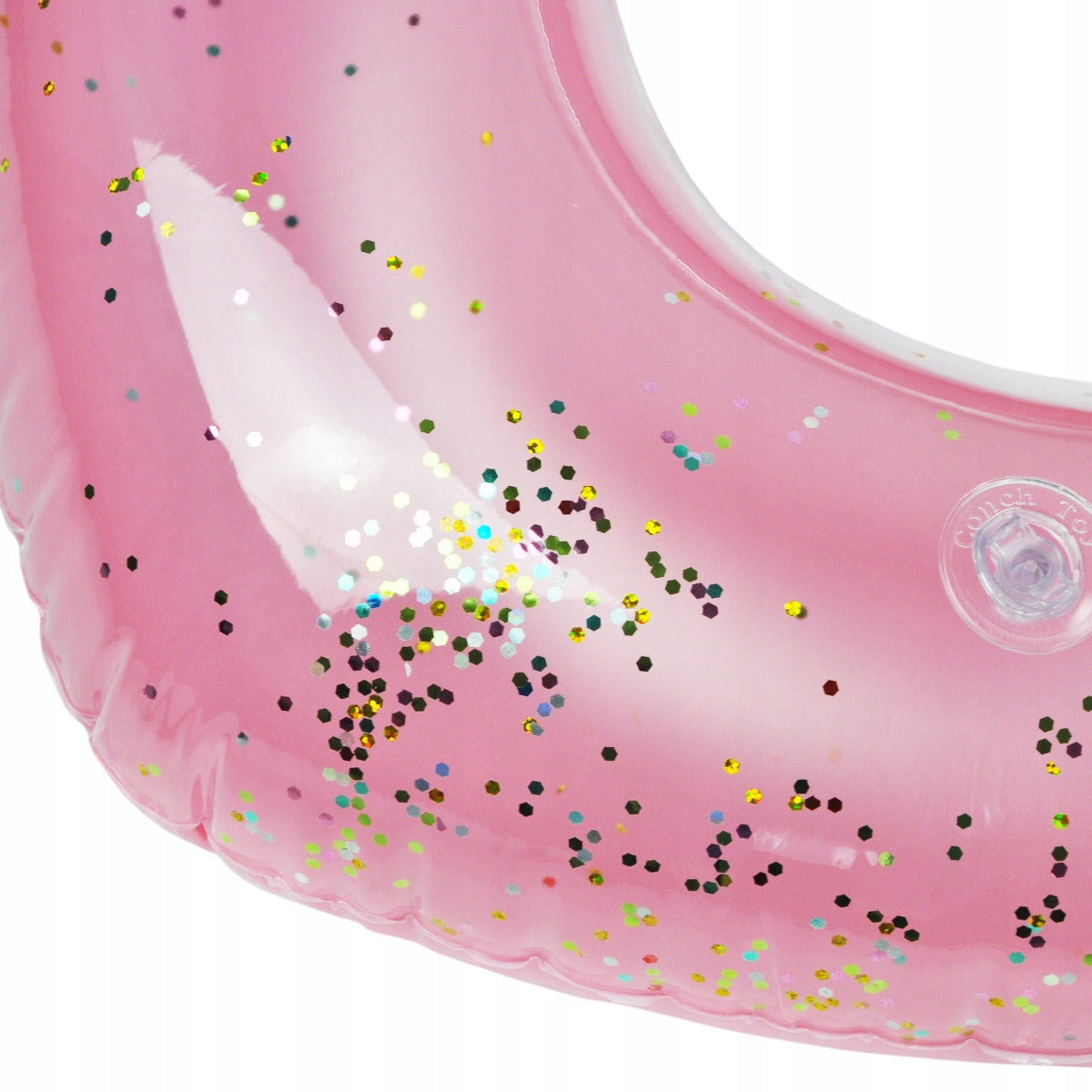 CIRCLE INFLATABLE HEART PINK WITH SEQUINS FOR SWIMMING WITH GLITTER FOR BEACH POOL Color pink