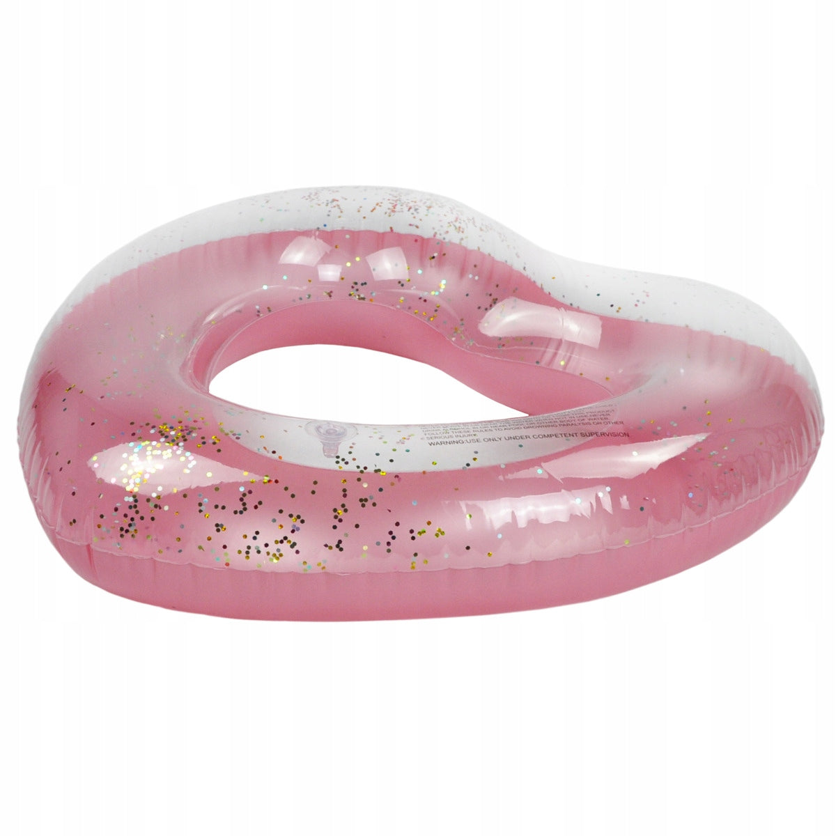 CIRCLE INFLATABLE HEART PINK WITH SEQUINS FOR SWIMMING WITH GLITTER FOR BEACH POOL Product width 56 cm