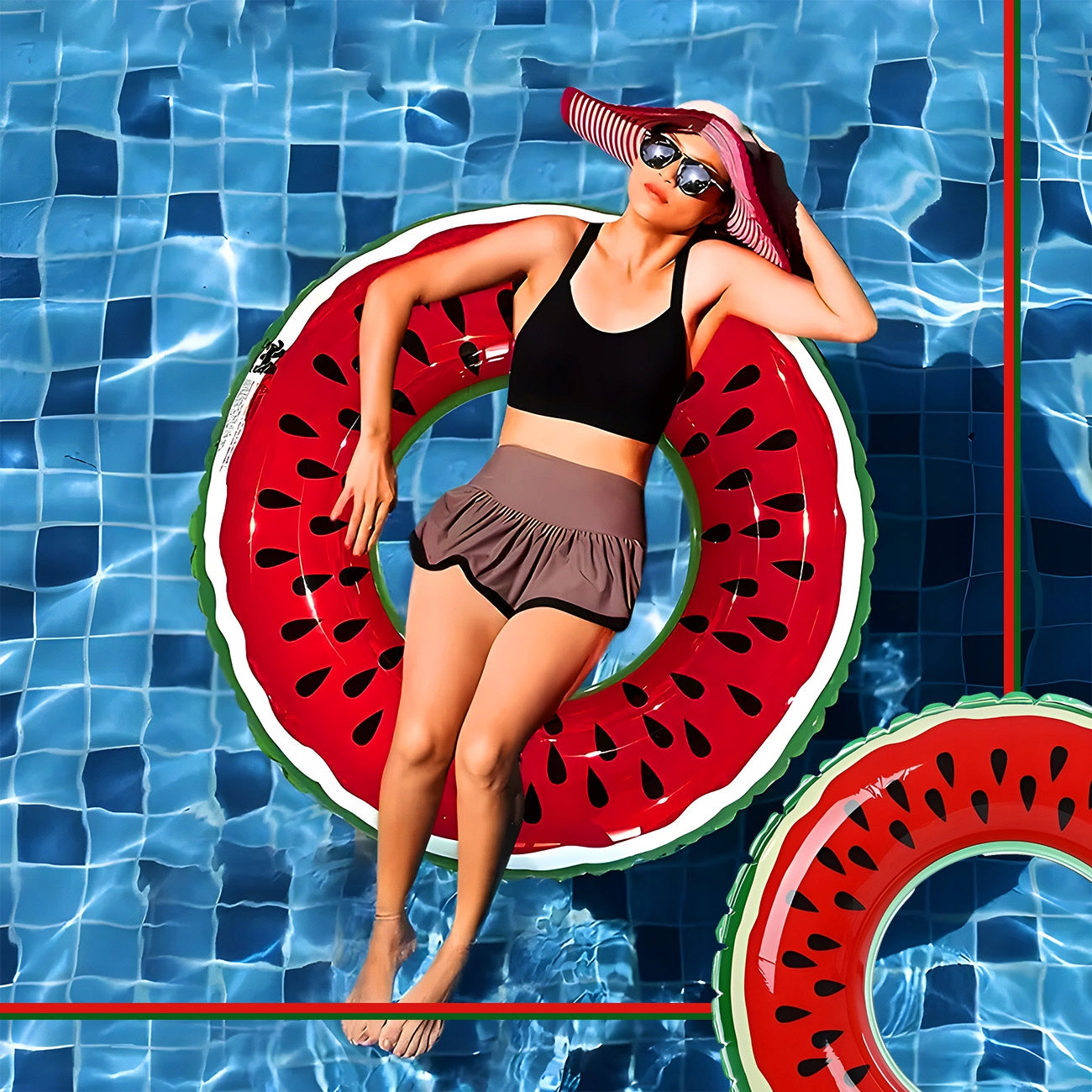 CIRCLE INFLATABLE LARGE WATER MATTRESS FOR SWIMMING POOL WATERMELON CIRCLE 120CM XXL Model KOŁO DMUCHANE ARBUZ NAD WODĘ PLAŻĘ DUŻE STABILNE