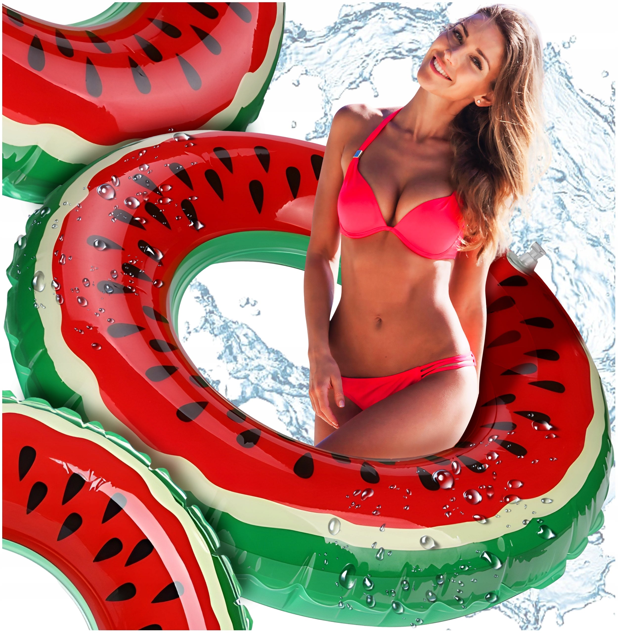 CIRCLE INFLATABLE LARGE WATER MATTRESS FOR SWIMMING POOL WATERMELON CIRCLE 120CM XXL