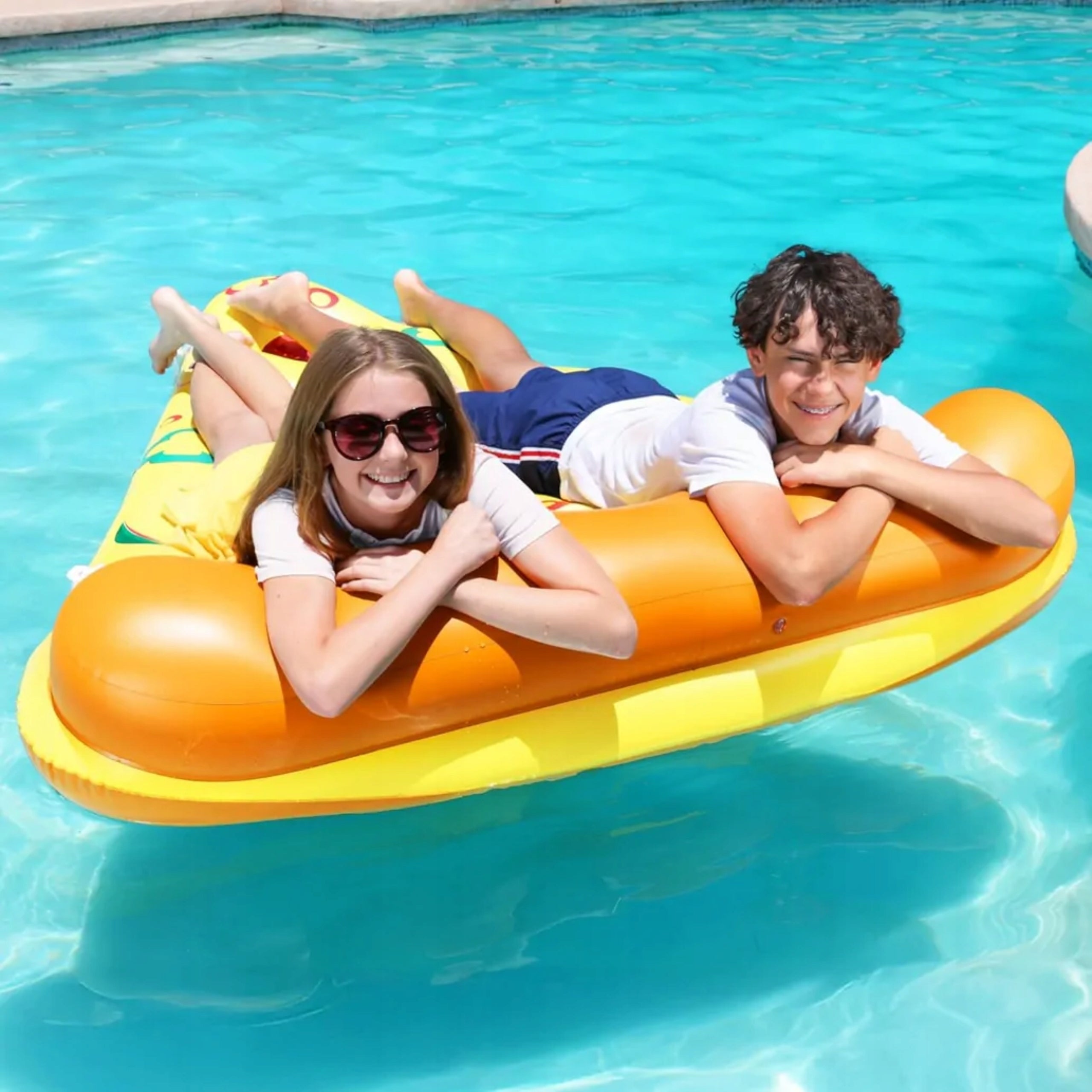 CIRCLE INFLATABLE SWIMMING POOL MATTRESS INFLATABLE PIZZA LARGE 160CM Kid's age 14+ years