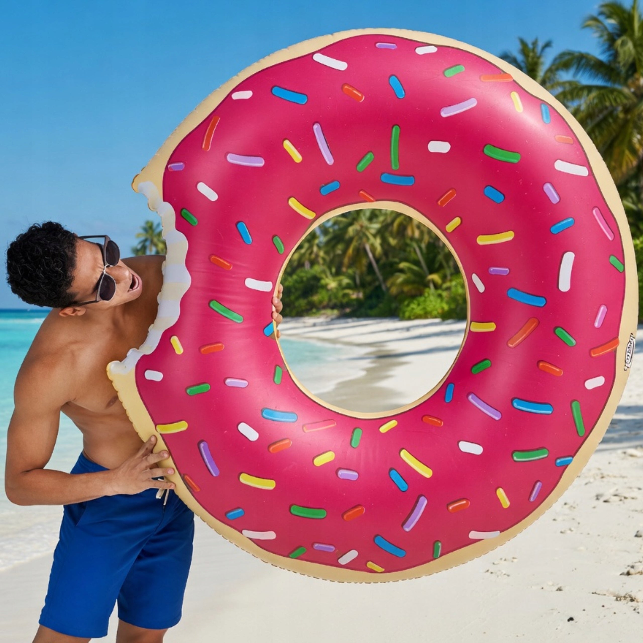 CIRCLE INFLATABLE SWIMMING POOL WATER WHEEL LARGE MATTRESS DONUT PINK 120CM Manufacturer code KOŁO DO PŁYWANIA DONUT MATERAC DMUCHANE 120