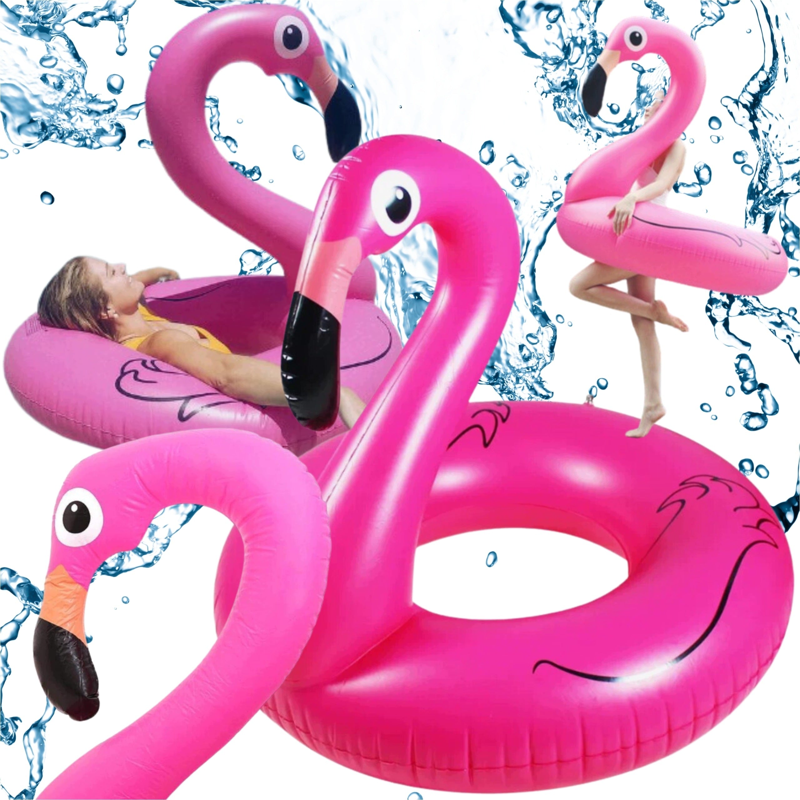 CIRCLE SWIMMING WHEEL INFLATABLE FLAMINGO LARGE WATER MATTRESS POOL 90cm XXL Brand Karwil