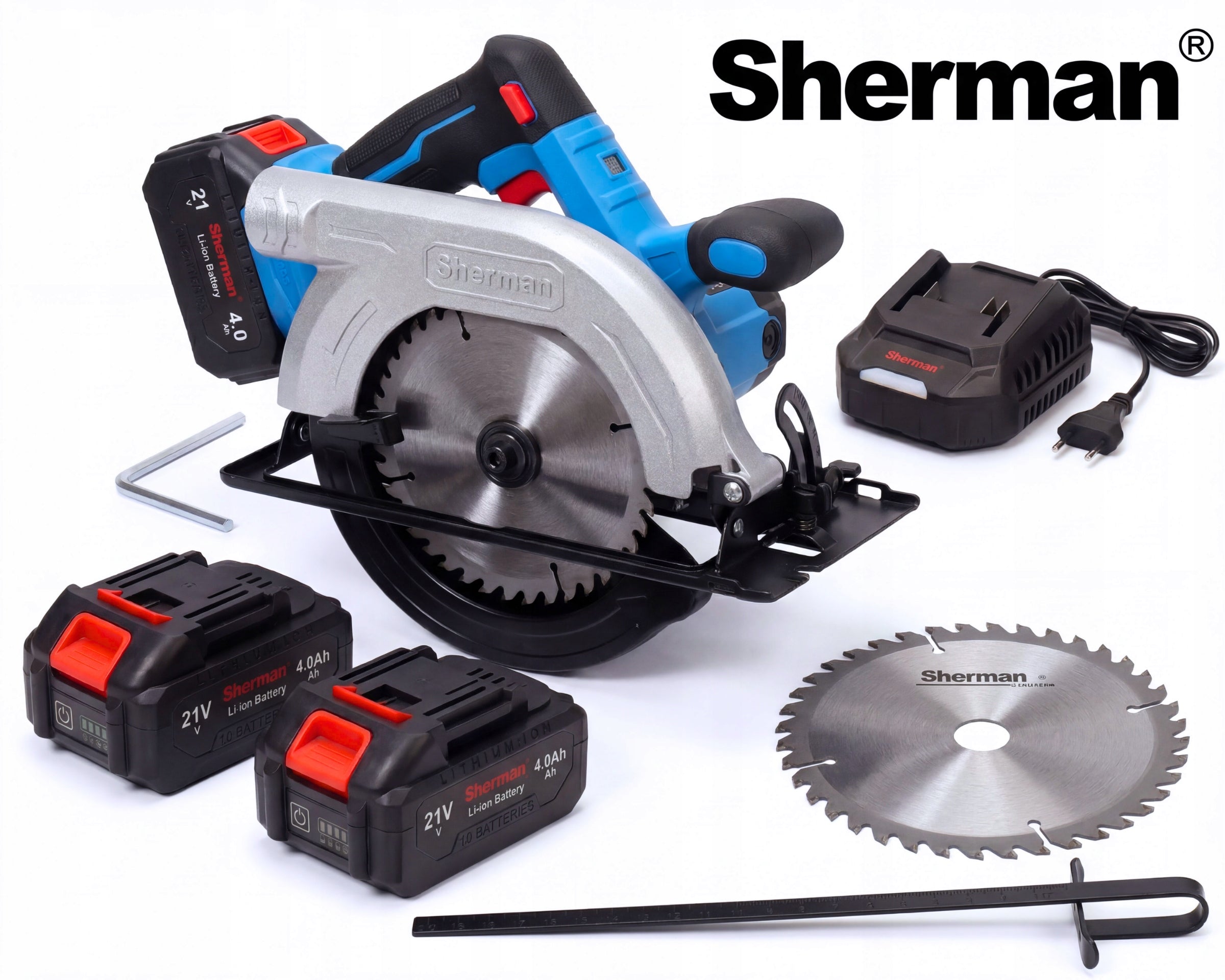 CIRCULAR SAW CORDLESS SAW ET-303 2x BATTERY 4.0Ah 21V Sherman Power supply rechargeable battery