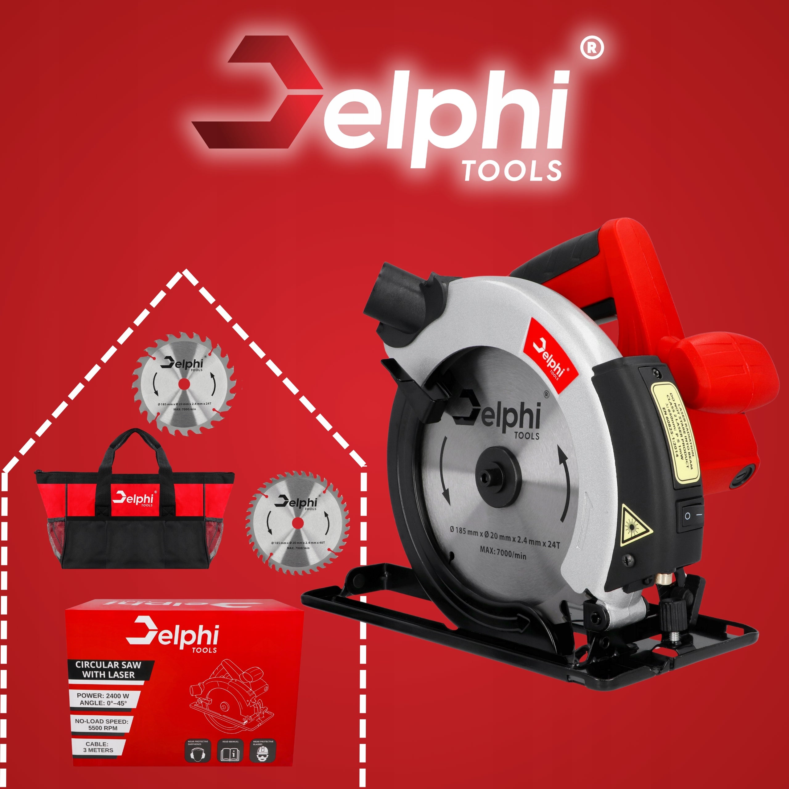 CIRCULAR SAW COUNTRY ELECTRIC HAND SAW WITH LASER Brand Delphi tools