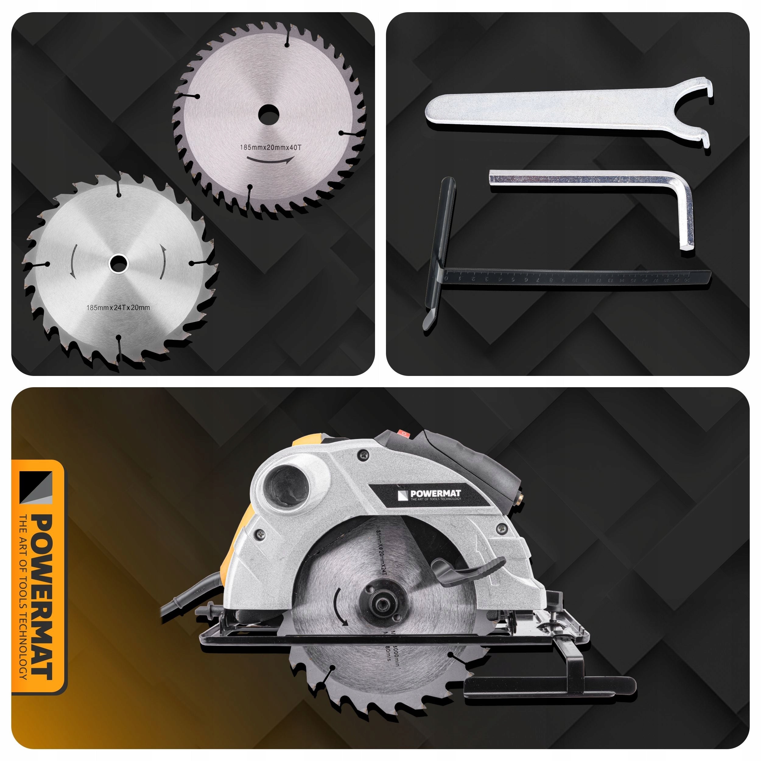 CIRCULAR SAW HAND SAW FOR WOOD WITH LASER 2250W CUTTER 185 MM Maximum power 2250 W