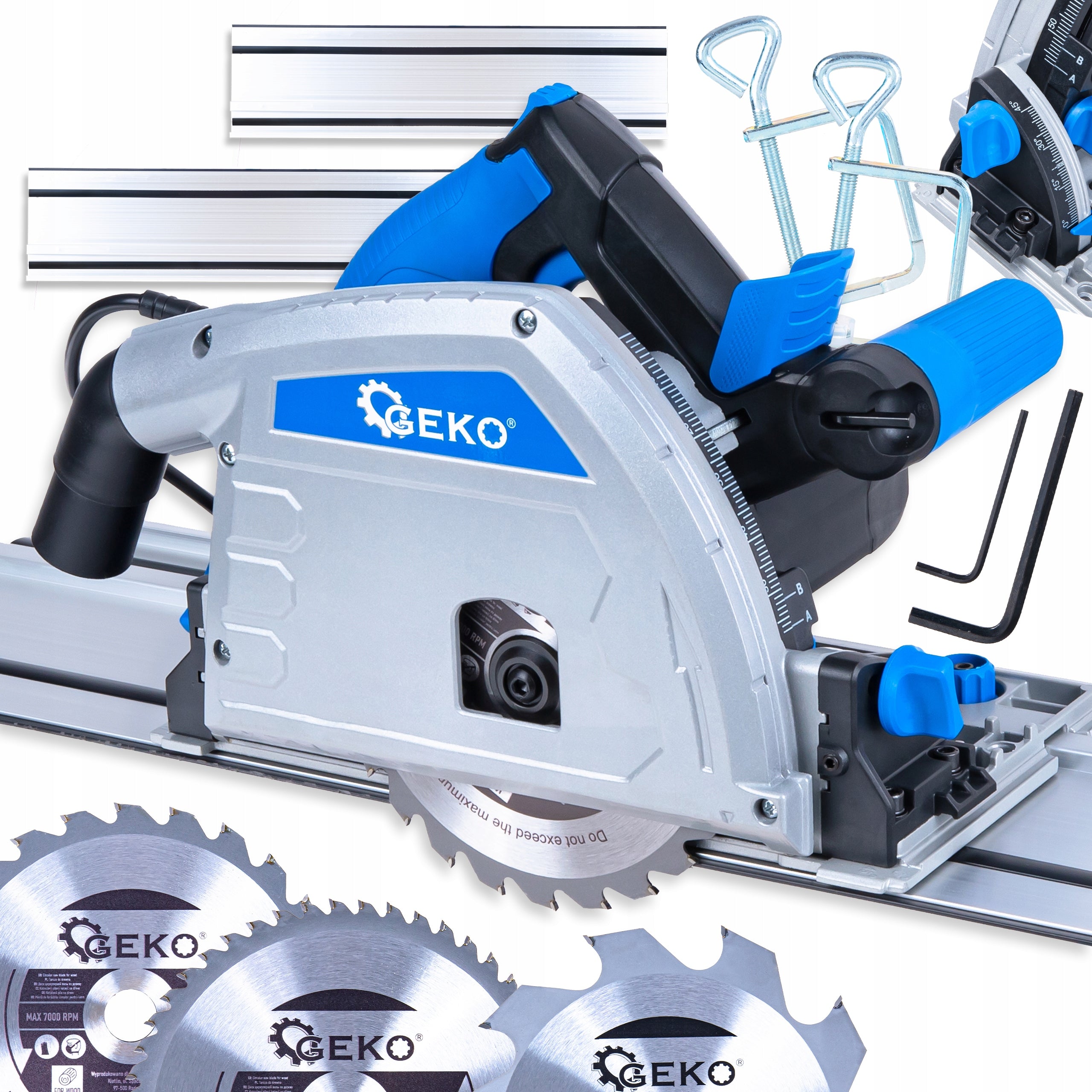CIRCULAR SAW PLUNGER WITH GUIDE 1200W NETWORK 165MM + ACCESSORIES