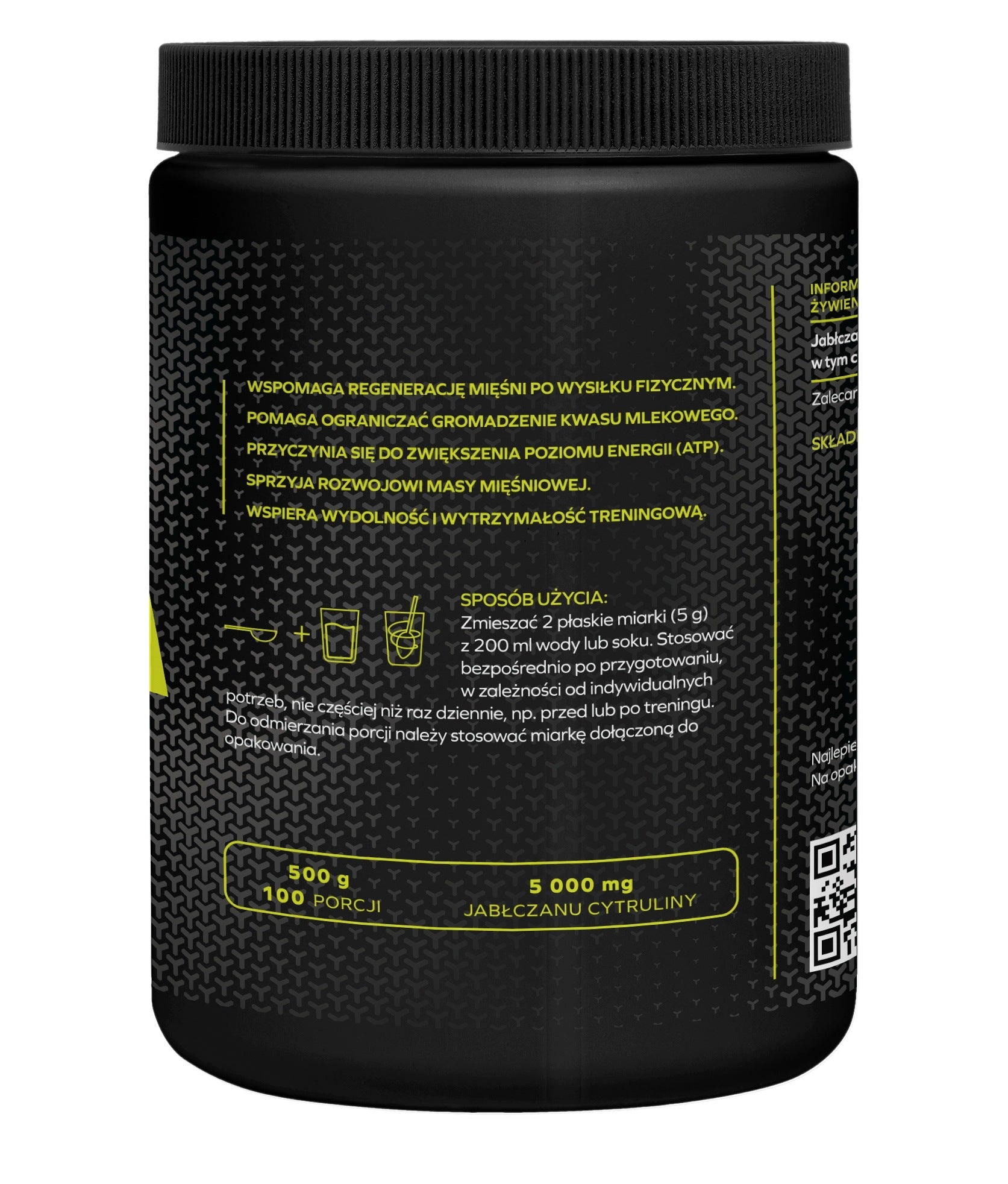 CITRULLINE MALATE 100% Natural Flavour Pre-Workout Malate Pump 500 g Packaging status original
