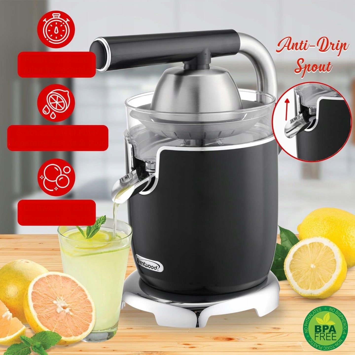 CITRUS JUICER ELECTRIC STAINLESS STEEL 700W - 12000RPM Manufacturer code 01019
