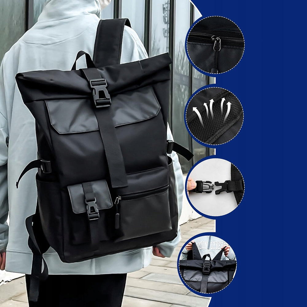 CITY BACKPACK SPORTS SCHOOL TOURIST ROLL-TOP ROOMY ROLL-UP Brand no brand
