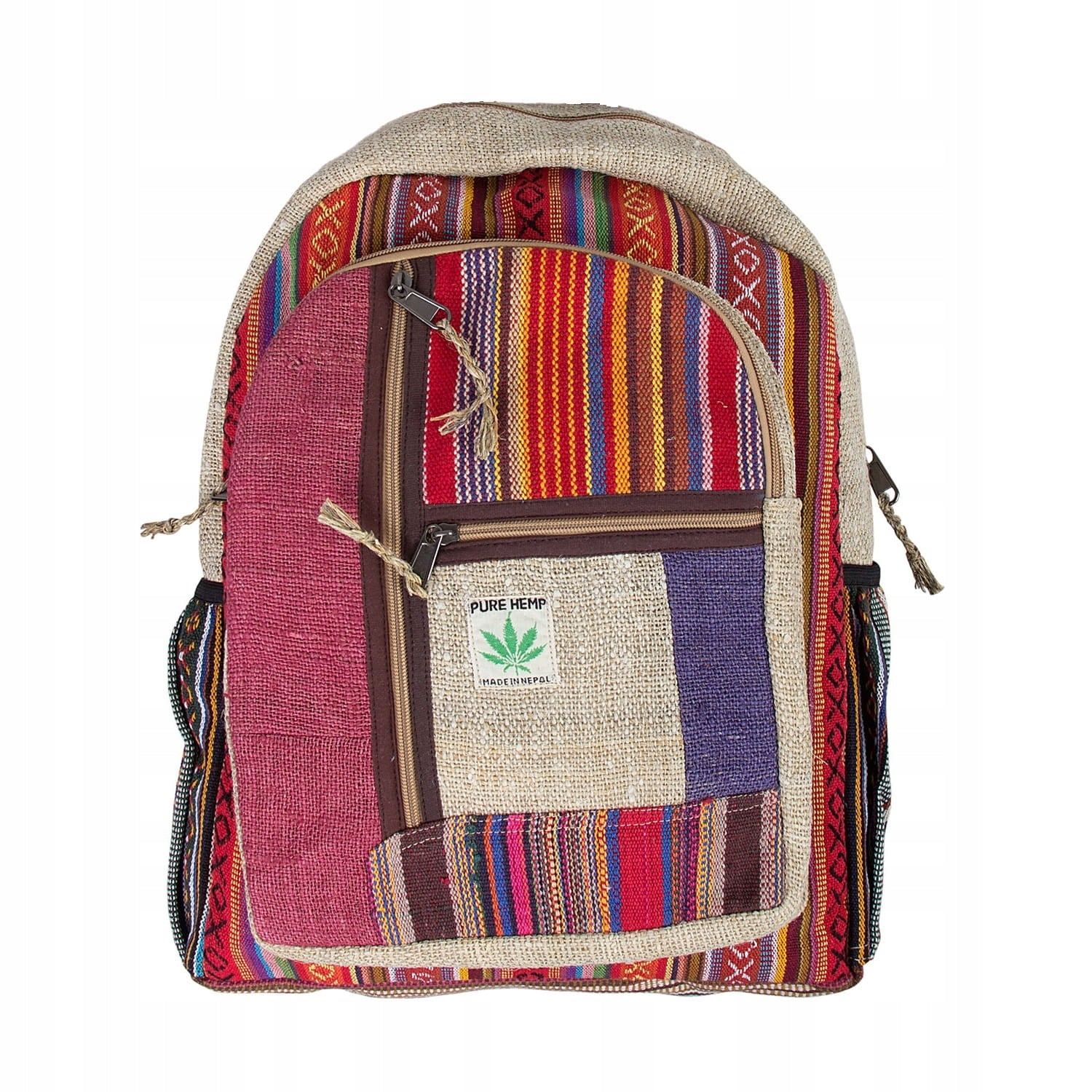 CITY BACKPACK WITH HEMP HIKING STRIPES
