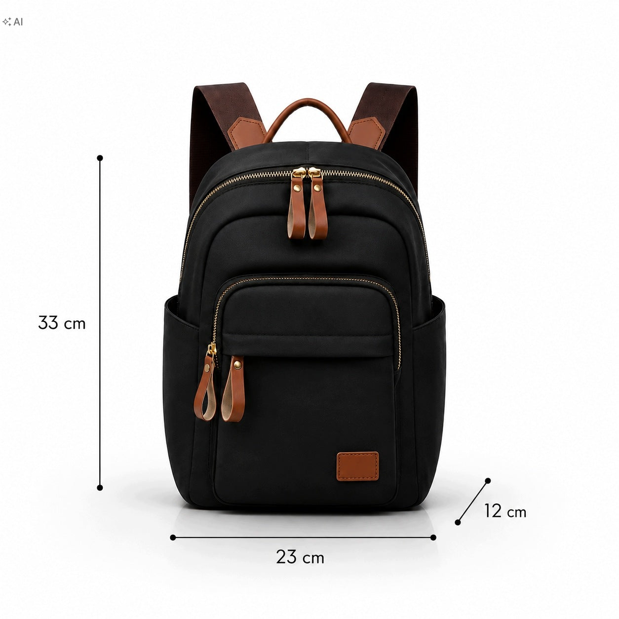 CITY BACKPACK WOMEN OXFORD school A4 light black NYLON Brand no brand