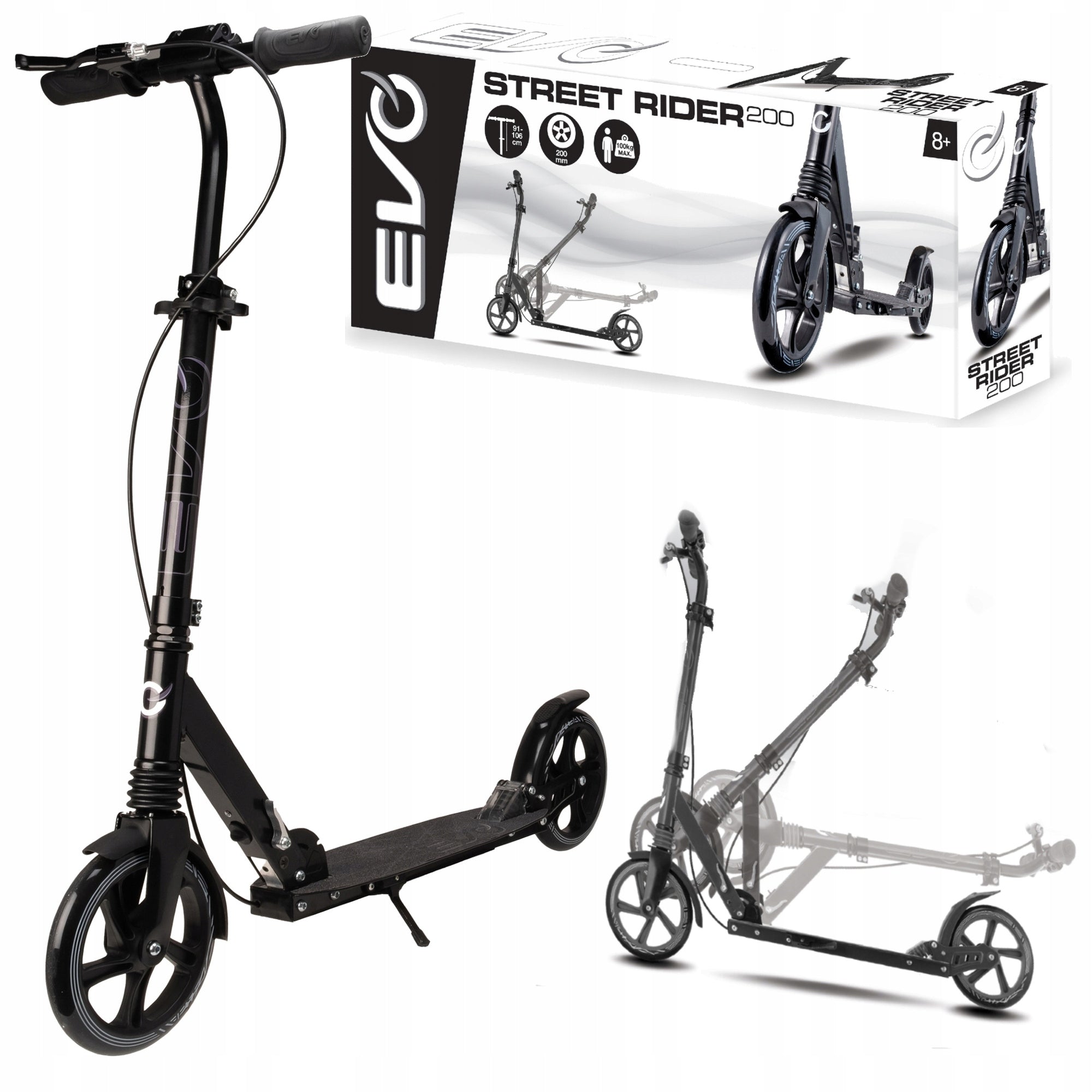CITY SCOOTER FOLDABLE WITH HAND BRAKE AND FOOT UP TO 100KG 8+