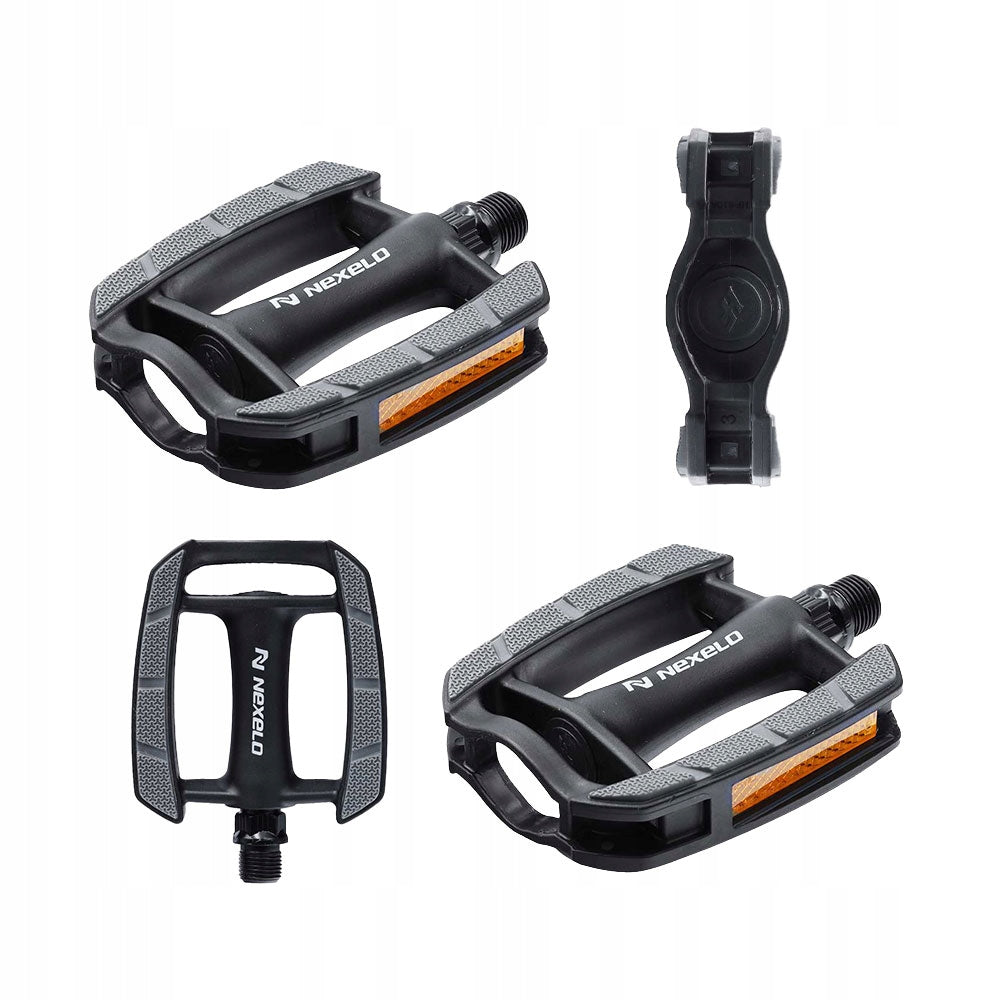 CITY/TREK 9/16 Lightweight Platform Bike Pedals with Black and Gray Reflector