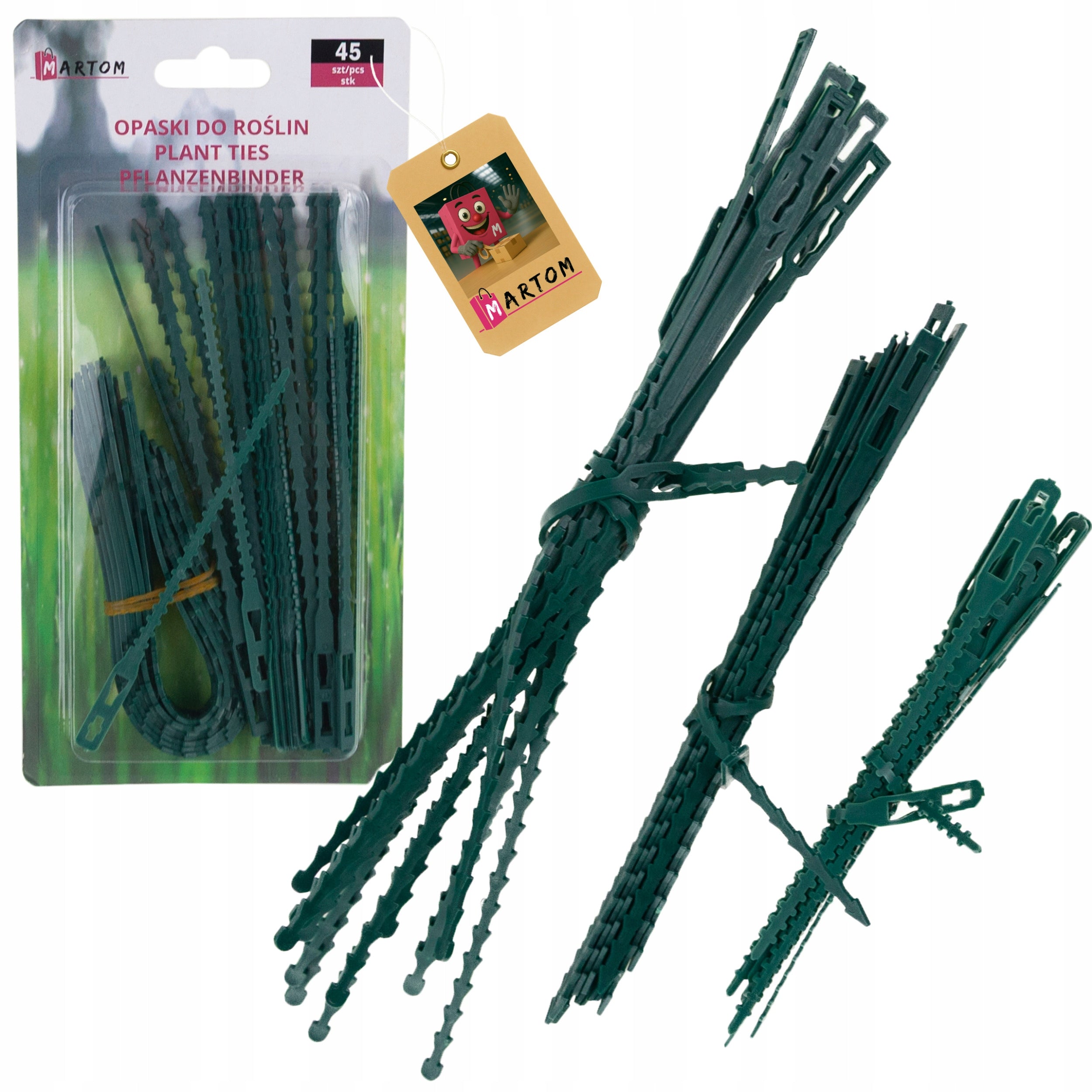 CLAMP BANDS PLANT CLIPS POLE FIXING STEMS 45pcs 3 sizes