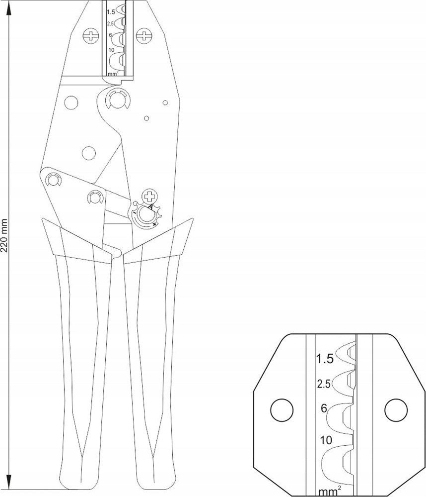CLAMP PLIERS 1,5-10MM2 YT-2297 YA Brand Yato