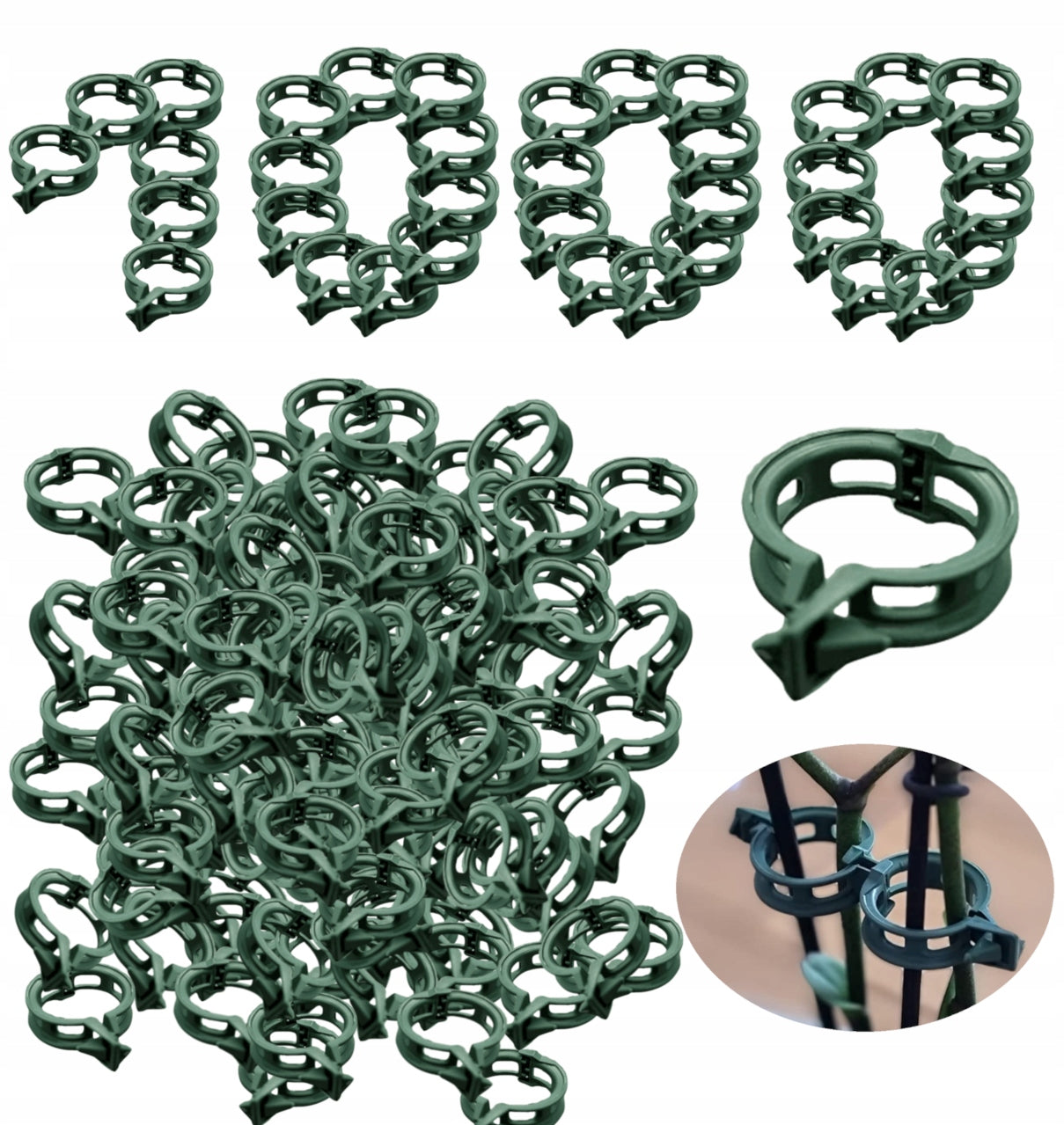 CLASPS CLIPS FOR TOMATOES BEANS STEMS PLANTS 1000 pcs Product width 2 cm