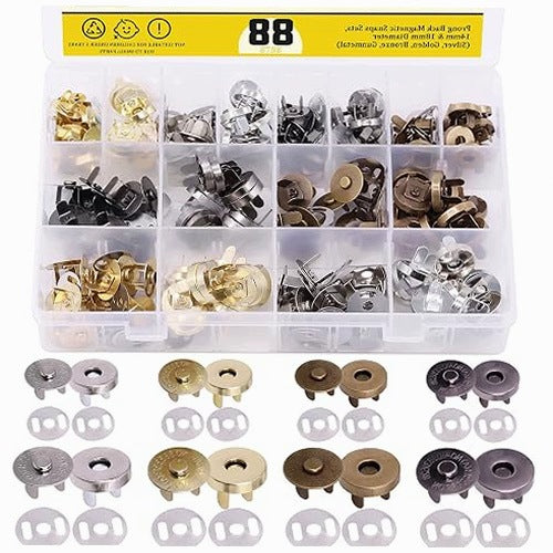 CLASPS FOR HANDBAGS AND CLOTHES 88 PCS BRONZE GOLD METAL leather for home