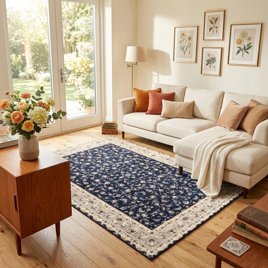 CLASSIC CARPET 150x200 CM ELEGANT FOR LIVING ROOM UNIVERSAL DURABLE STRONG Brand Sindbad
